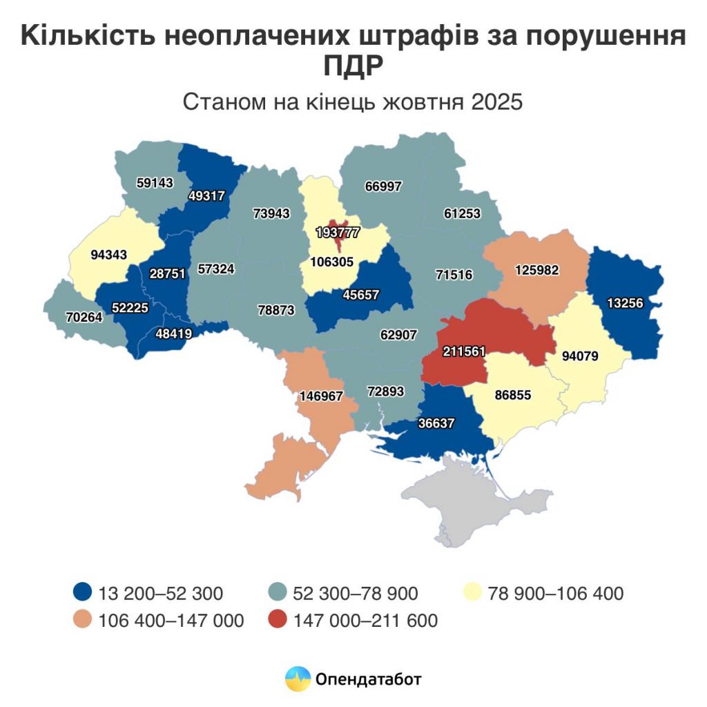 Одещина потрапила в трійку лідерів за кількістю несплачених штрафів за порушення ПДР Одещина потрапила в трійку лідерів за кількістю несплачених штрафів за порушення ПДР
