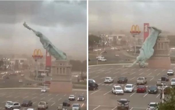 У Бразилії впала копія американської статуї Свободи (відео) У Бразилії впала копія американської статуї Свободи (відео)