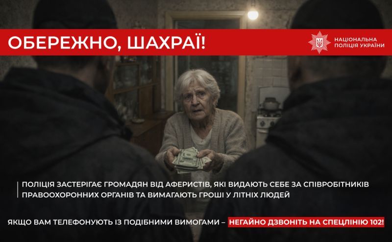 Поліція Одещини застерігає громадян від аферистів, які видають себе за співробітників правоохоронних органів Поліція Одещини застерігає громадян від аферистів, які видають себе за співробітників правоохоронних органів
