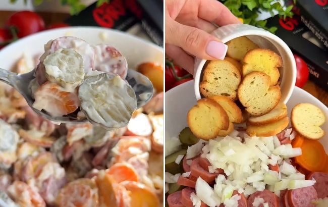 Рецепт смачного салату "Копійка": готується кілька хвилин Рецепт смачного салату "Копійка": готується кілька хвилин