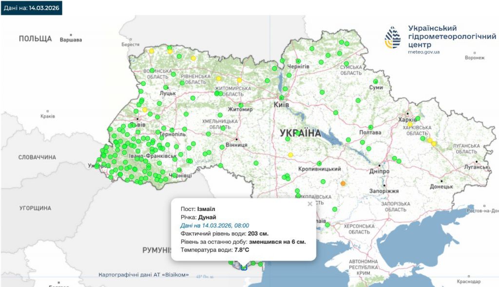 У Дунаї біля Ізмаїла продовжує знижуватися рівень води У Дунаї біля Ізмаїла продовжує знижуватися рівень води