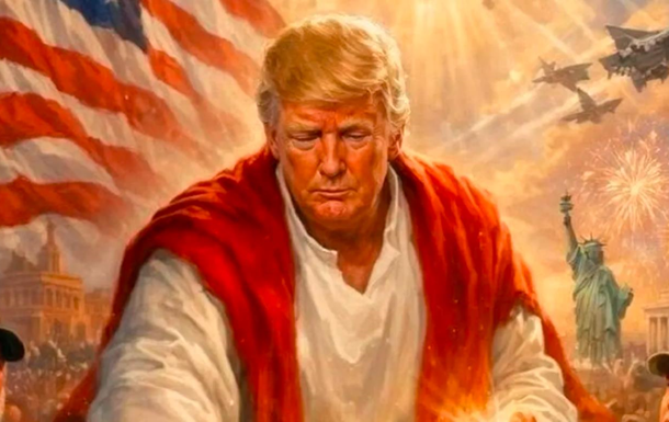 Трамп показав себе в образі Ісуса, що зцілює людей Трамп показав себе в образі Ісуса, що зцілює людей