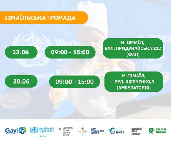 Вакцинація ближче до кожної родини: мобільна вакцинальна команда працюватиме в Ізмаїльській громаді у червні Вакцинація ближче до кожної родини: мобільна вакцинальна команда працюватиме в Ізмаїльській громаді у червні