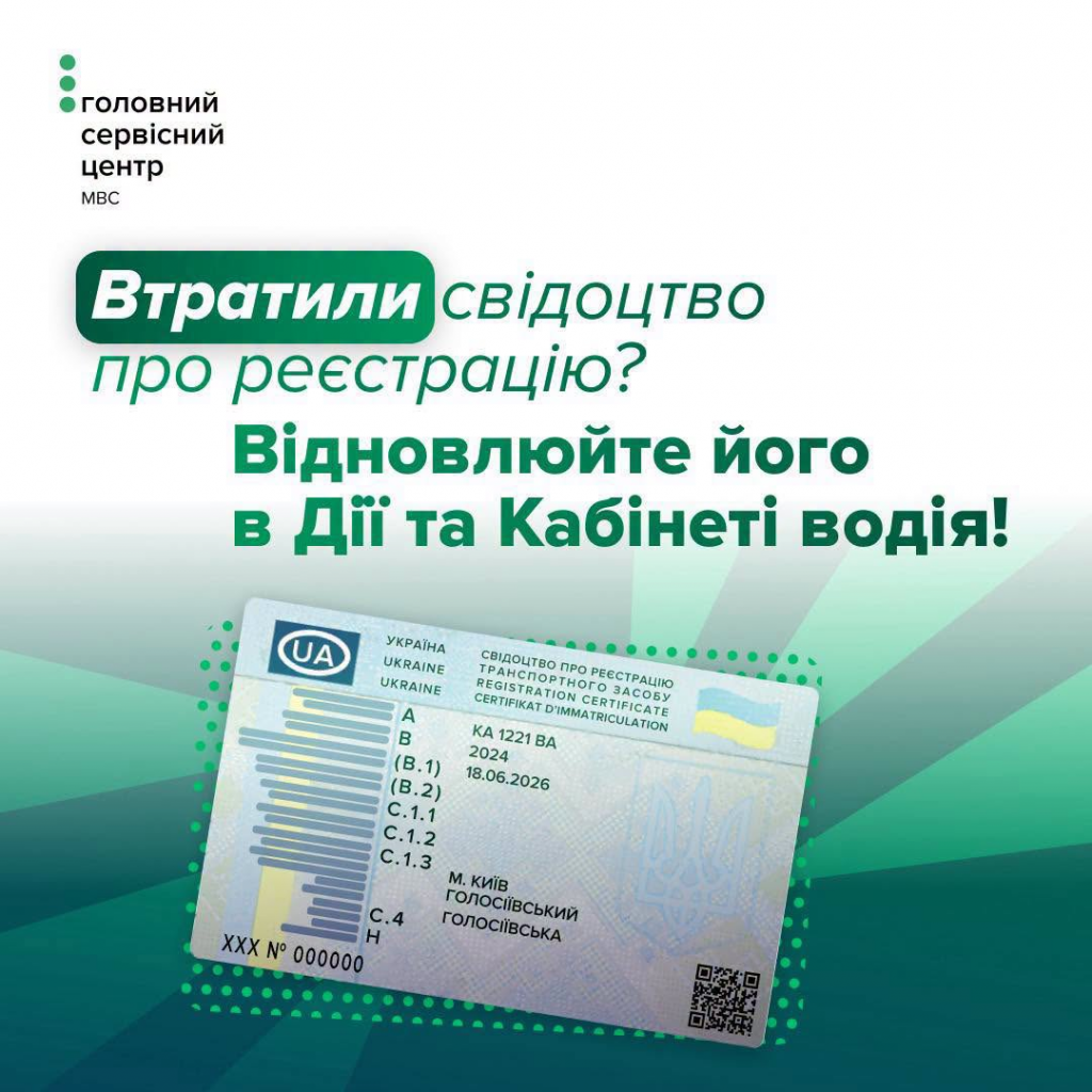 Як відновити свідоцтво про реєстрацію транспортного засобу онлайн Як відновити свідоцтво про реєстрацію транспортного засобу онлайн