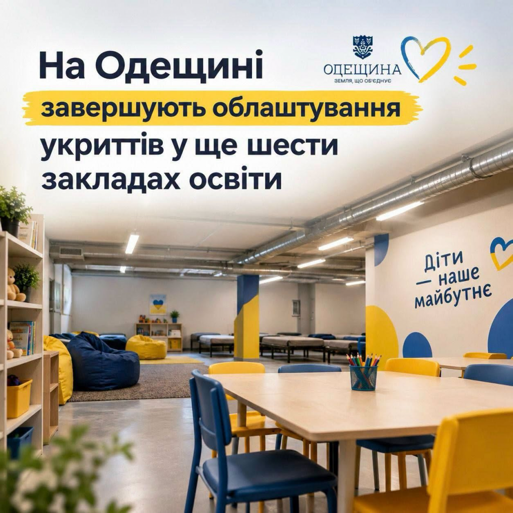 На Одещині завершують облаштування укриттів у ще шести закладах освіти На Одещині завершують облаштування укриттів у ще шести закладах освіти
