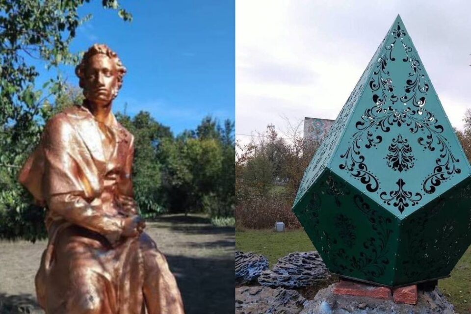 У Татарбунарах пам’ятник Пушкіну замість демонтажу сховали під оригінальною конструкцією У Татарбунарах пам’ятник Пушкіну замість демонтажу сховали під оригінальною конструкцією